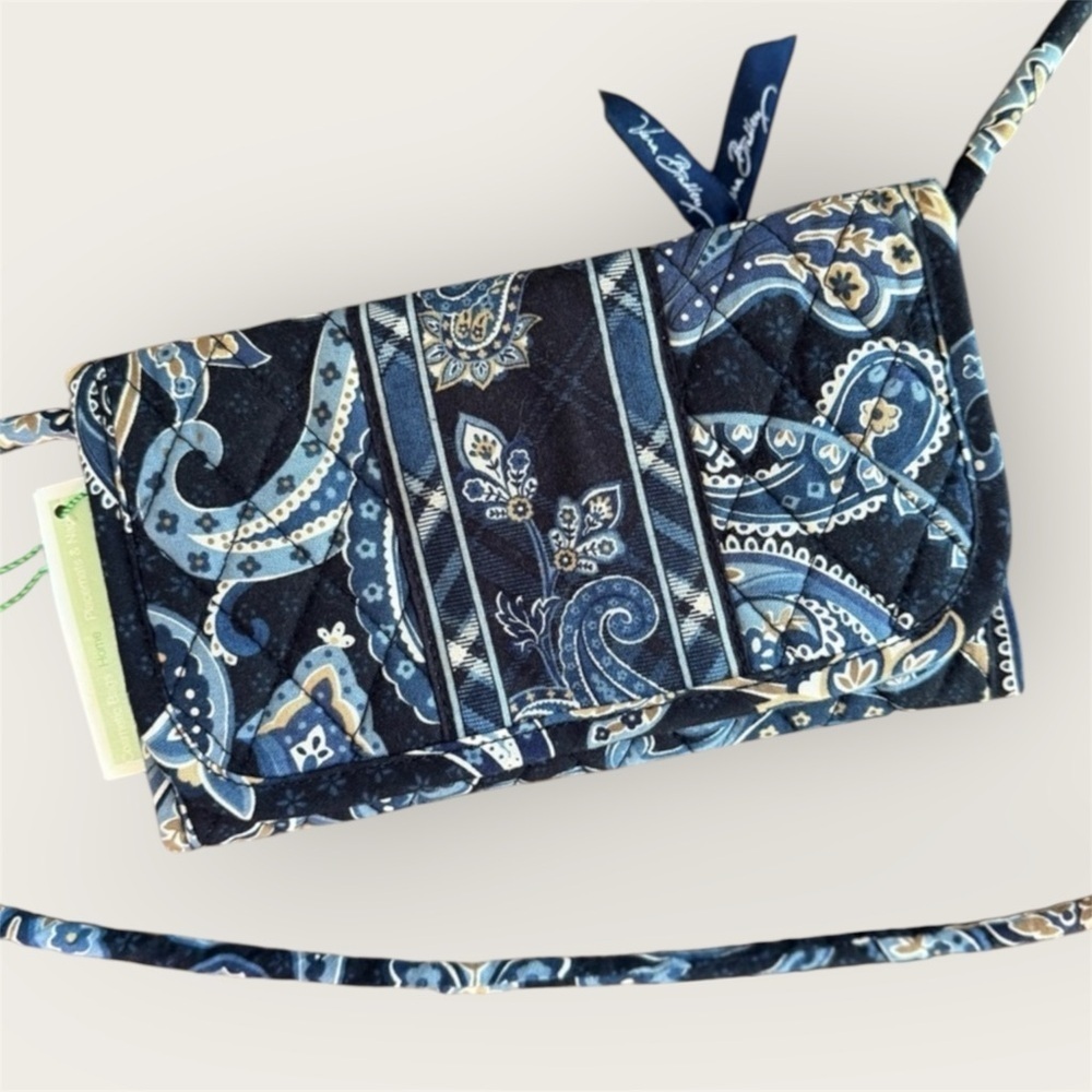 Vera Bradley Navy Paisley Shoulder wallet Bag